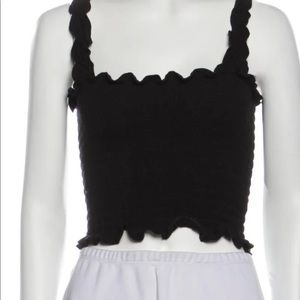 Reformation Leonore Smocked Crop top